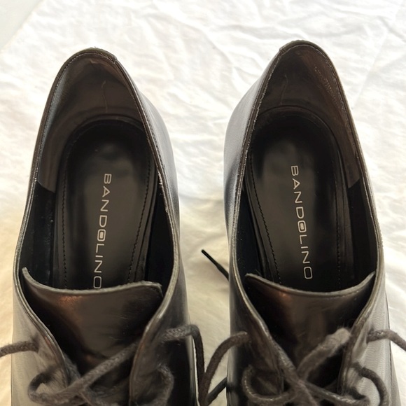 Bandolino BD Bordeaux Lace-Up Block Heel Oxford in Black Leather (8.5) - Picture 11 of 15